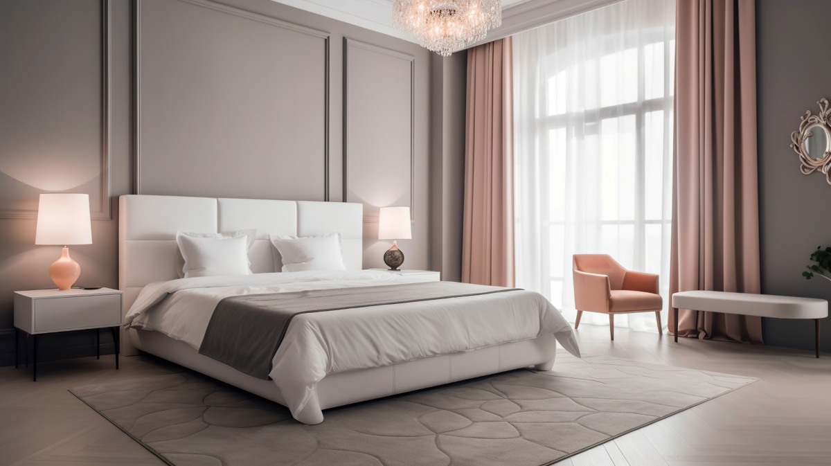 traditional bed in a modern house